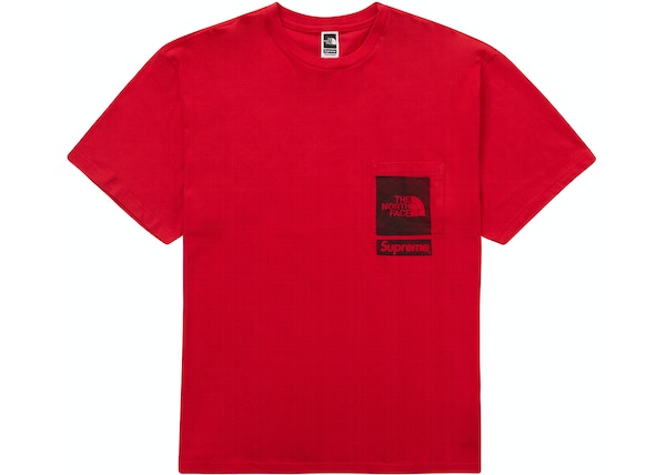 Supreme The North Face Printed Pocket Tee Red Certified Steppers